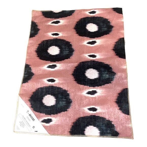 Xanadu Ikat Pink & Navy Fabric Craft Lot of Polyester Indoor Outdoor Samples - Picture 2 of 16